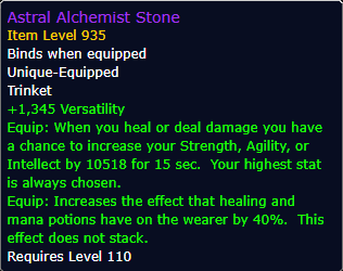 New Trinket: Astral Alchemist Stone